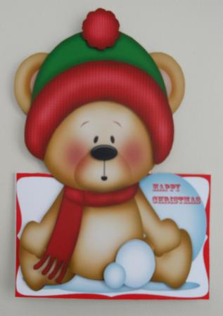 Lovely Over the Edge Christmas Bear Green/ Red by Linda Short