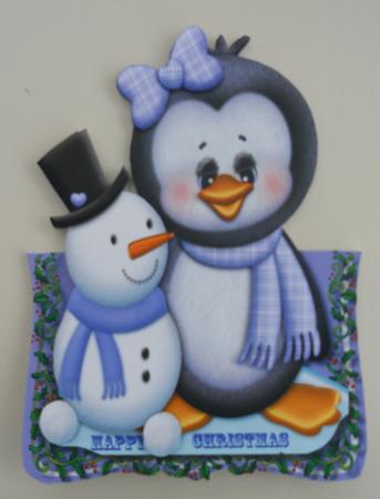 Over the Edge Penquin and Snowman by Linda Short