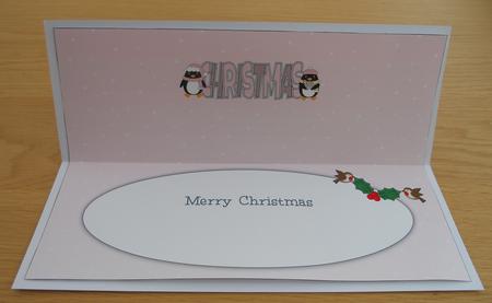 Christmas Penguins Christmas Large Dl Insert by Linda Short