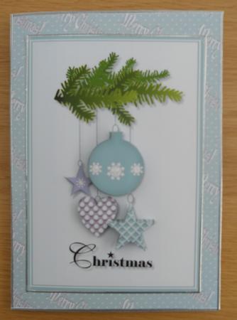 Christmas Decorations Blue A5 Christmas Topper by Linda Short