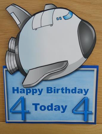 Over the Edge 4th Birthday Moon Rocket  by Linda Short