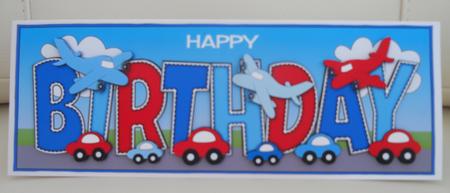 Little Cars & Planes Birthday Large Dl by Linda Short