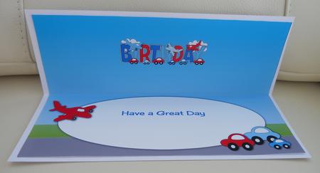 Little Cars & Planes Birthday Large Dl Insert by Linda Short