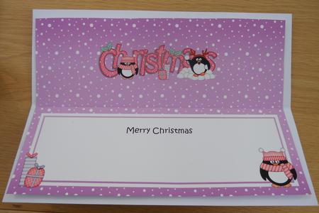 Christmas Cute Little Penguins Matching Large Dl Insert by Linda Short