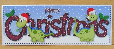 Large Dl Christmas Denis Dinosaur 3D Decoupage by Linda Short