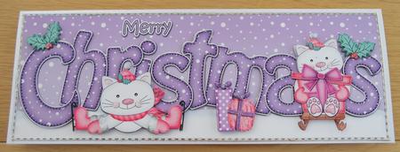 Large Dl Christmas Cute Little Cats 3D Decoupage by Linda Short