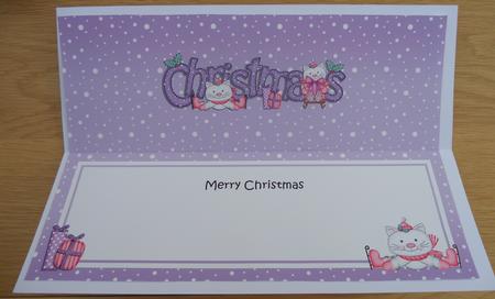 Christmas Cute Little Cats Matching Large Dl Insert by Linda Short