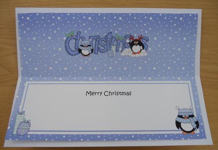 Christmas Cute Little Penguins Matching Large Dl Insert by Linda Short