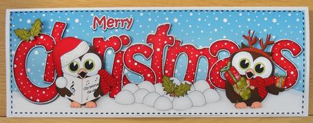 Large Dl Christmas Little Hoot Owls 3D Decoupage by Linda Short