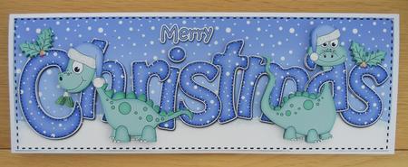 Large Dl Christmas Denis Dinosaur 3D Decoupage by Linda Short
