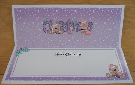 Christmas Livvy Bear Matching Large Dl Insert by Linda Short