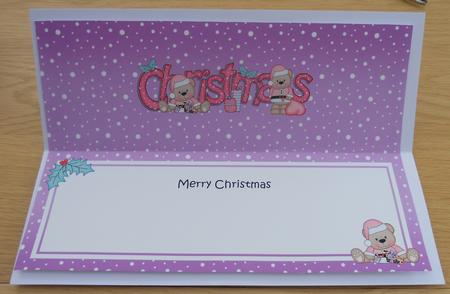 Christmas Livvy Bear Matching Large Dl Insert by Linda Short