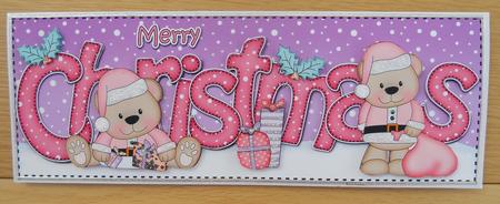 Large Dl Christmas Livvy Bear 3D Decoupage by Linda Short
