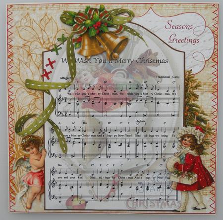 8x8 We Wish You a Merry Christmas Very Vintage by Linda Short