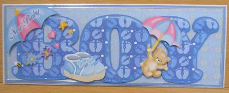 Cute Large Dl Baby Boy Quick Card by Linda Short