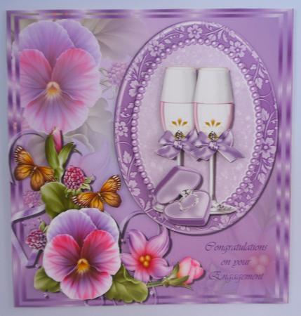 Beautiful Lilac Champagne Glass's & Engagement Ring Mini Kit by Linda Short