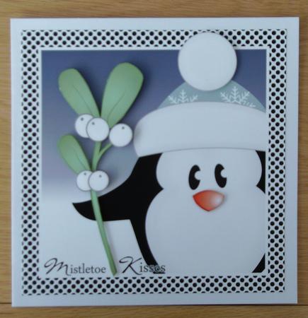 Penguin with Mistletoe Christmas Topper by Linda Short