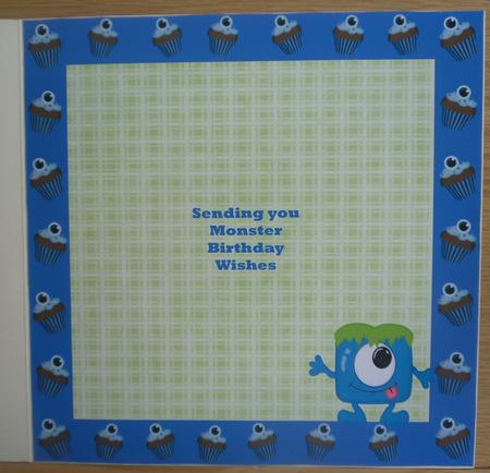 One-eyed Blue Monster 8x8 Insert by Linda Short