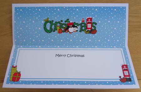 Large Dl Christmas Pip Pengin Postbox Insert by Linda Short