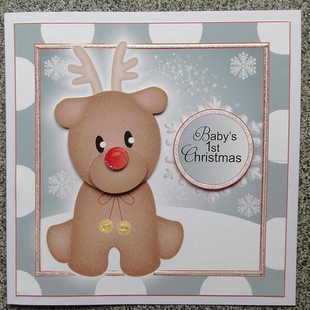 Baby's 1st Reindeer Christmas Topper by Linda Short