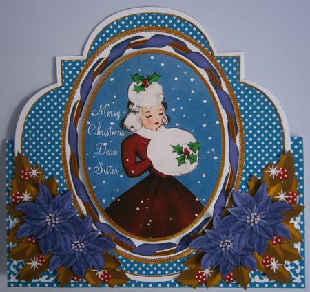 Winter Lady Fancy Shaped Over 3D Mini Card Kit by Linda Short