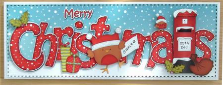 Large Dl Christmas Bobbin Robin Postbox 3D Decoupage by Linda Short