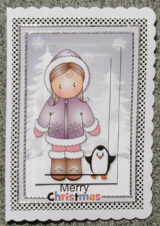 Chloe and Penguin Pyramid Topper by Linda Short
