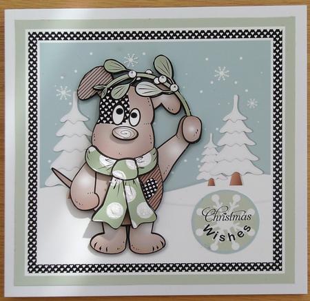 Henry with Mistletoe Card Topper Mini Kit by Linda Short
