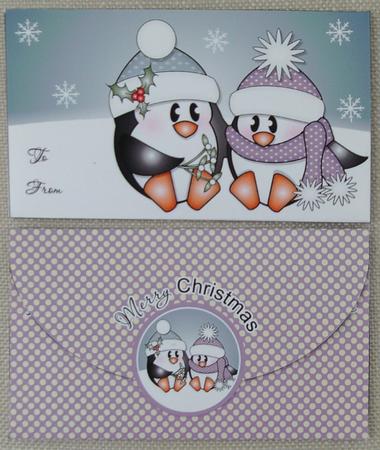 Penguin Kisses Christmas Money Wallet by Linda Short