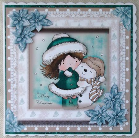 Cute Snowman Cuddles Topper by Linda Short