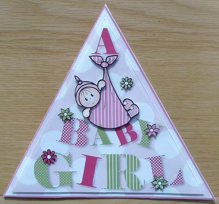 Baby Girl Triangle Card Mini Kit by Linda Short