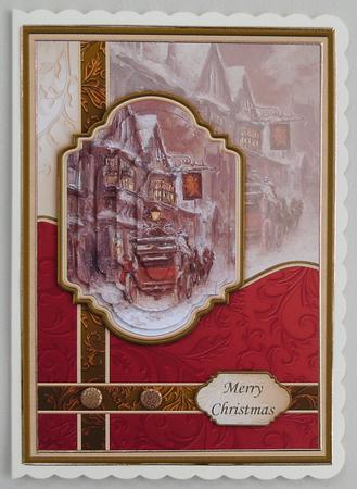 Christmas Trip to the Pub Card Topper & Pyramage by Linda Short
