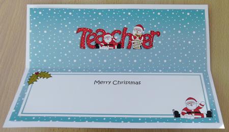 Large Dl Xmas Teacher Santa Insert by Linda Short