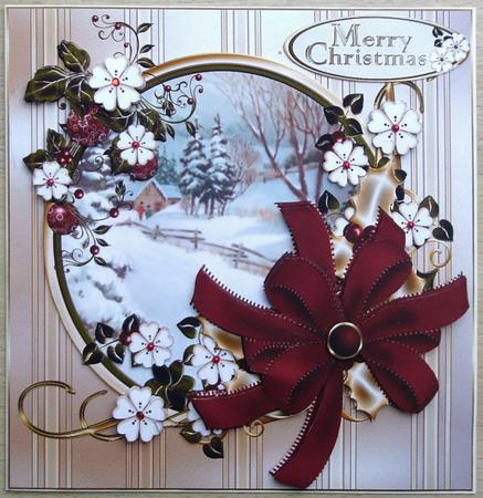 8x8 Cranberry and Gold Christmas Mini Kit by Linda Short