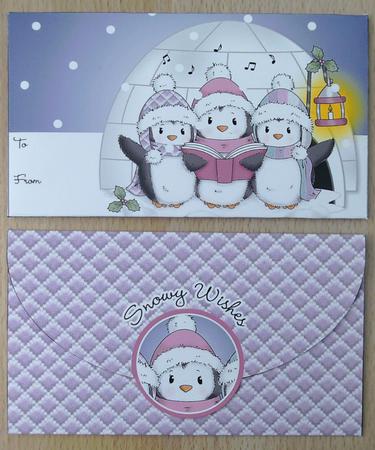 Singing Penguins Christmas Money Wallet by Linda Short