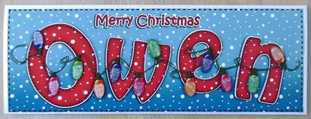 Xmas Owen Xmas Lights Large Dl & 3D Decoupage by Linda Short