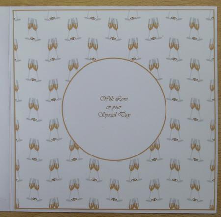 Champagne Flutes with Gold Rings Insert 8x8 by Linda Short