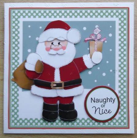 Naughty or Nice Santa Topper by Linda Short