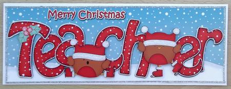 Large Dl Xmas Teacher Bobbin Robin 3D Decoupage by Linda Short