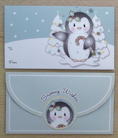 Cute Penguin Christmas Money Wallet by Linda Short