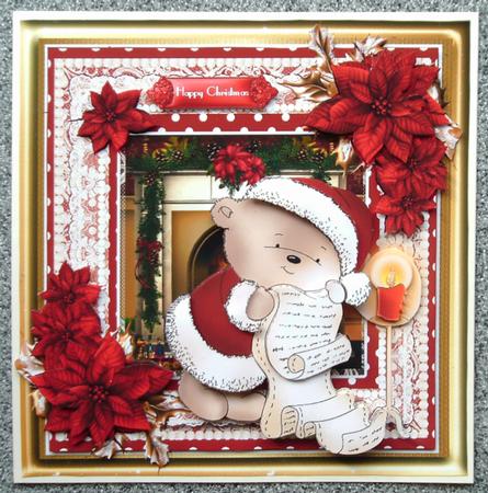 Santa Teds Christmas List Card Front Kit by Linda Short
