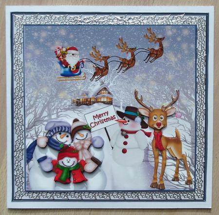 Christmas Fun in the Snow 8x8ins Mini Kit by Linda Short