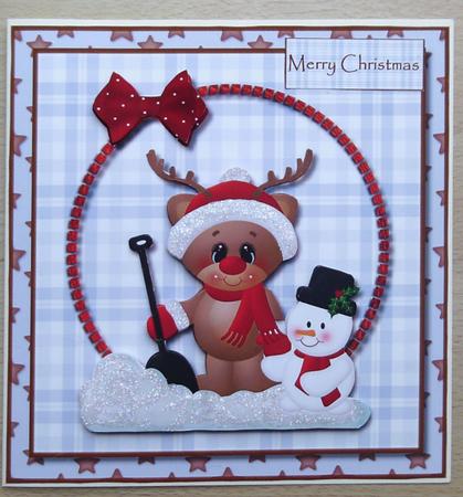 Santa's Little Helpers Cute Card by Linda Short