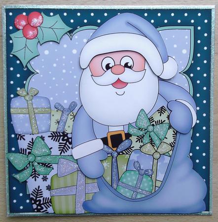 8x8 Xmas Santa's Sack Mini Kit 3D Decoupage by Linda Short