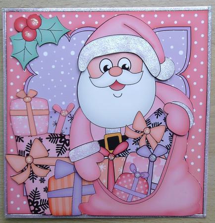 8x8 Xmas Santa's Sack Mini Kit 3D Decoupage by Linda Short