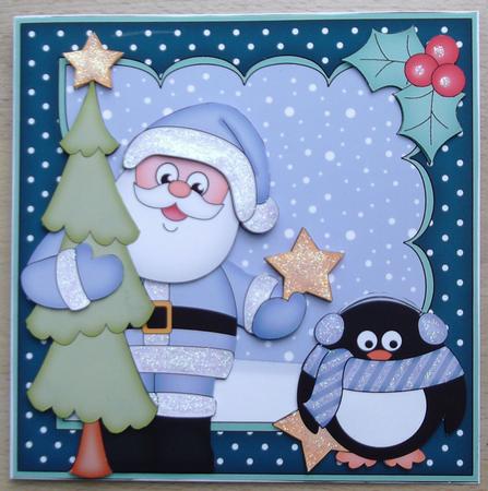 8x8 Xmas Santa's Tree Mini Kit 3D Decoupage by Linda Short