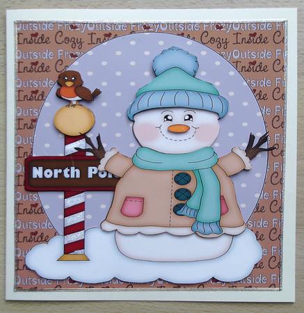 Cosy Snowman Topper 1 by Linda Short
