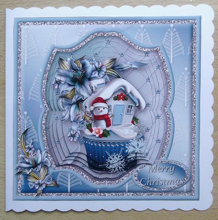 Christmas Cupcake Framed Pyramid Card Mini Kit by Linda Short