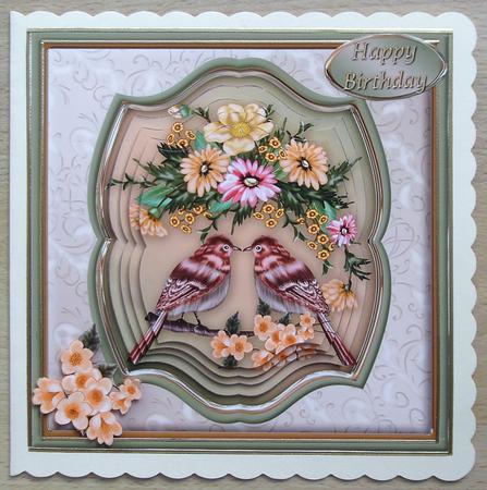 Little Lovebirds Framed Pyramid Card Mini Kit by Linda Short