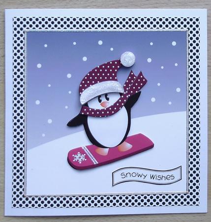 Snowboarding Penguin by Linda Short